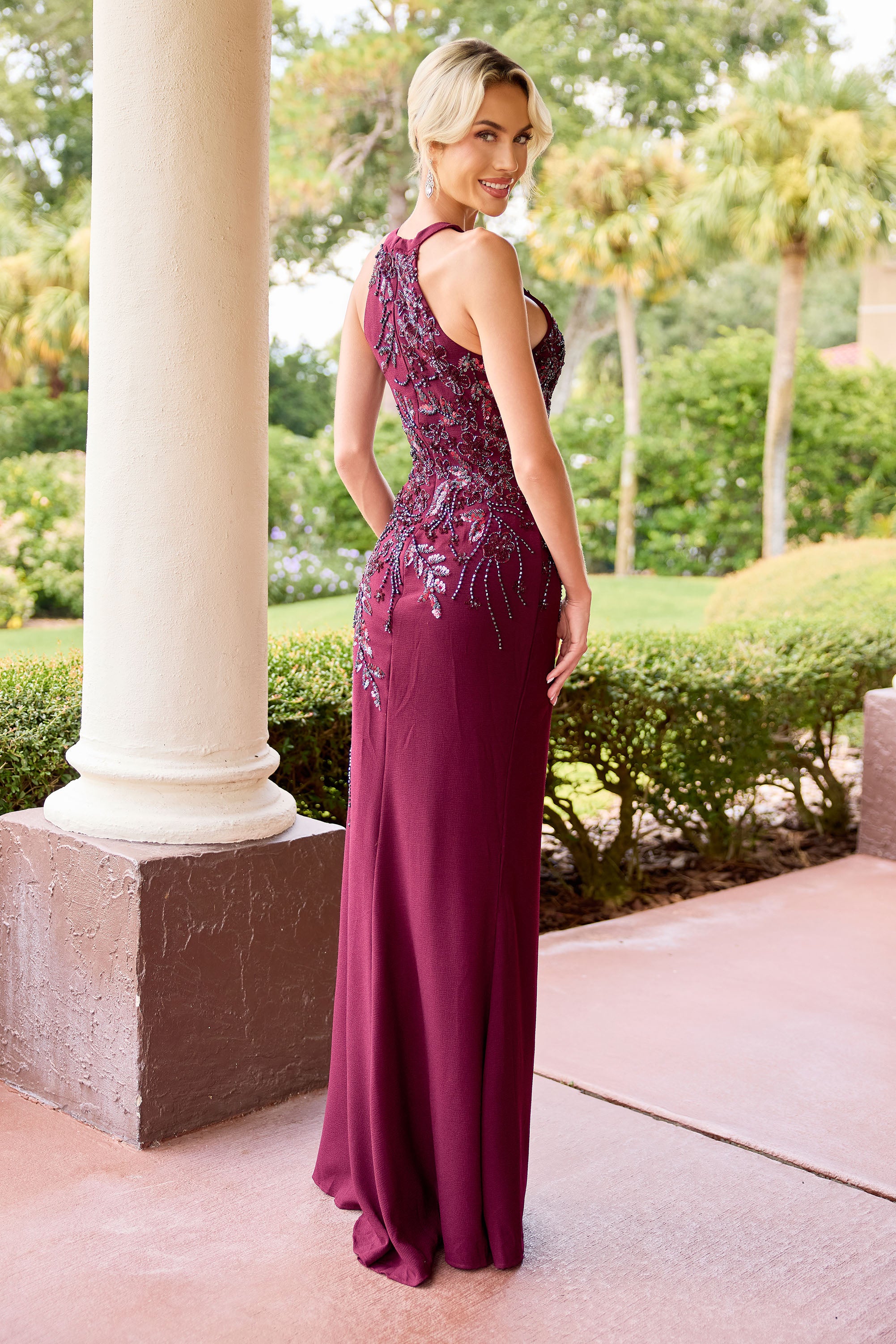 Primavera Couture -13180 Sequins and beaded gown with halter neck
