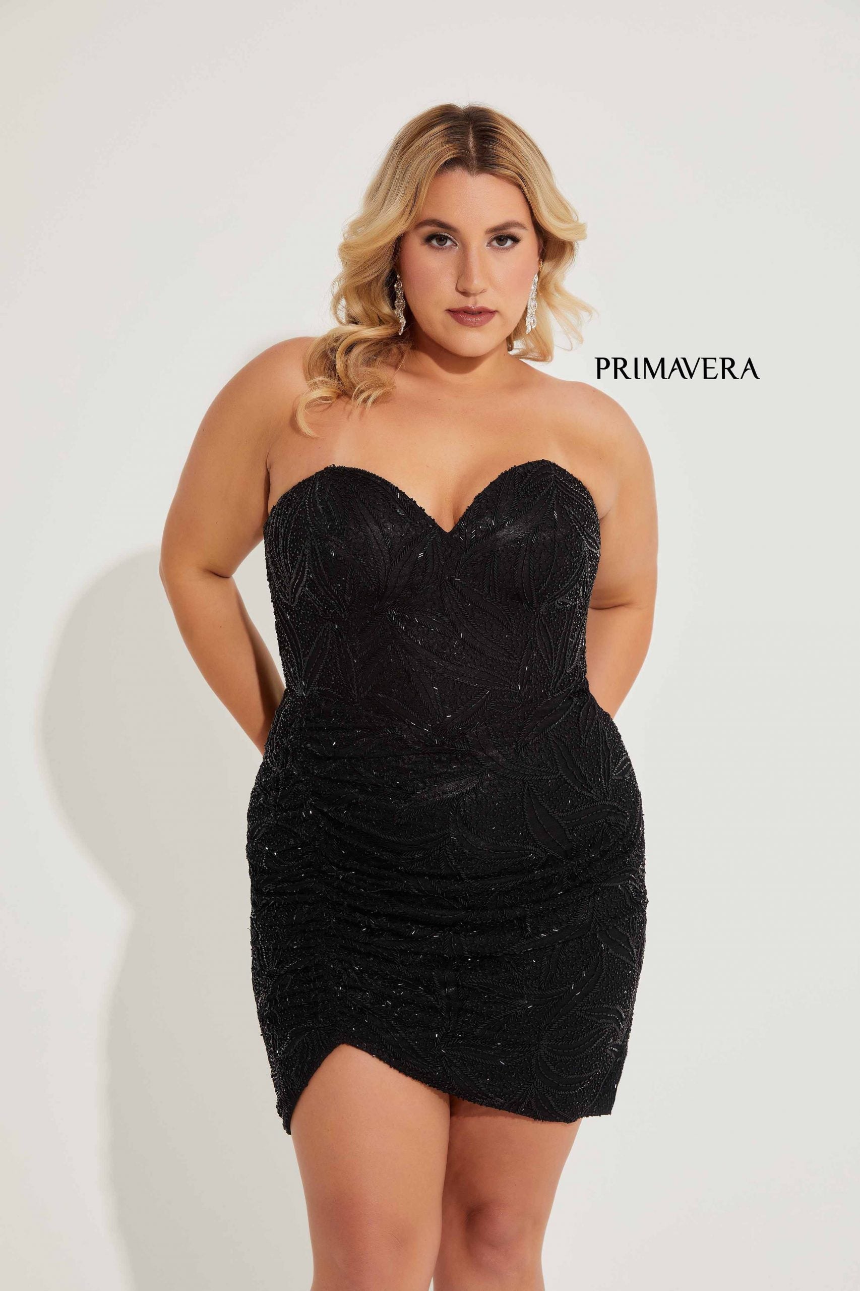 Primavera Couture -14068 Strapless Sequin Short Cocktail Dress