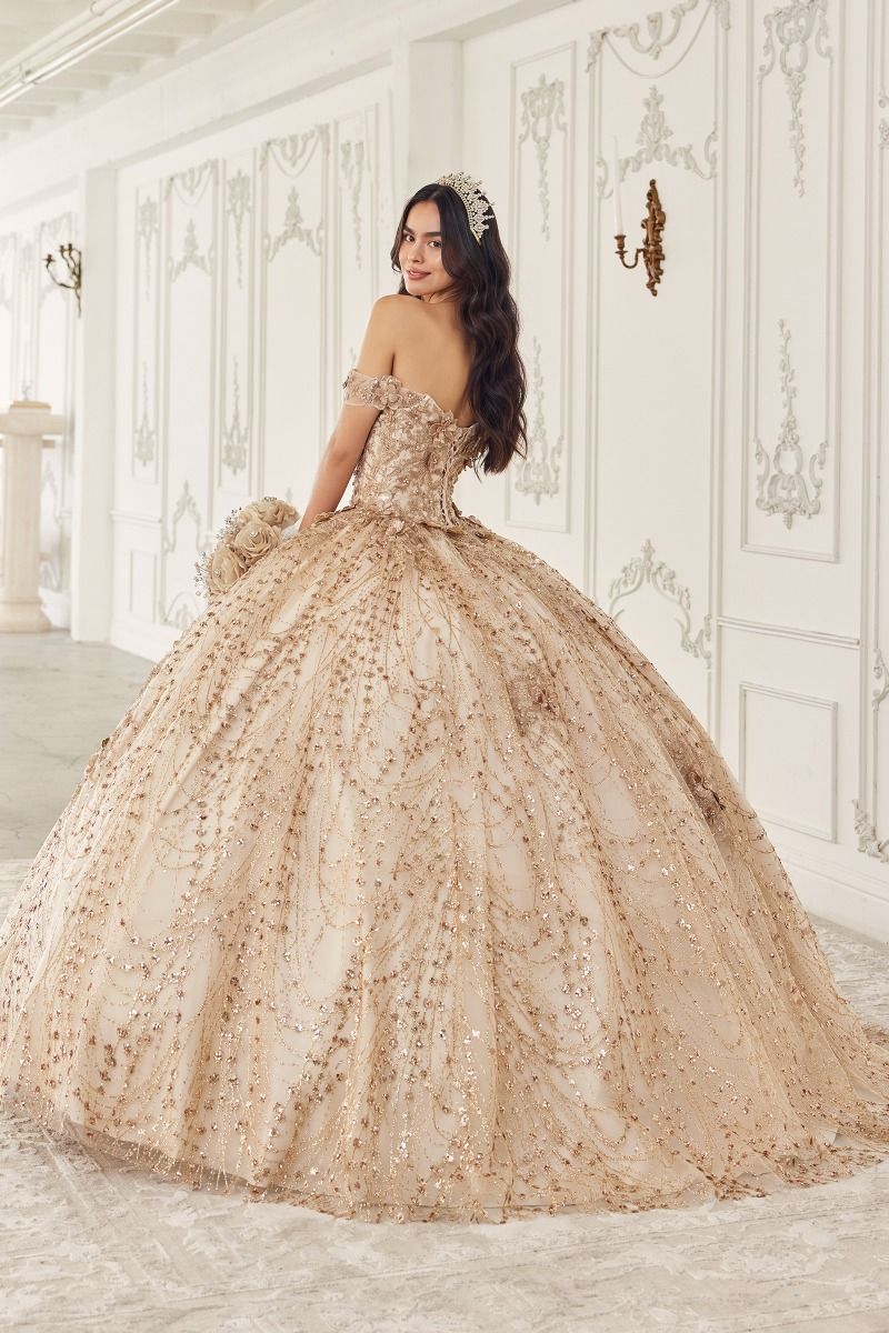 Cinderella Divine -15712 Off Shoulder Floral Quinceanera Ball Gown