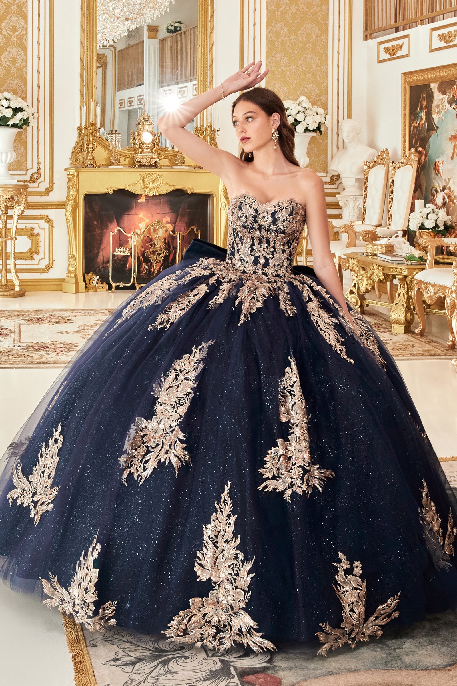 Strapless Layered Ball Gown By Cinderella Divine -15715