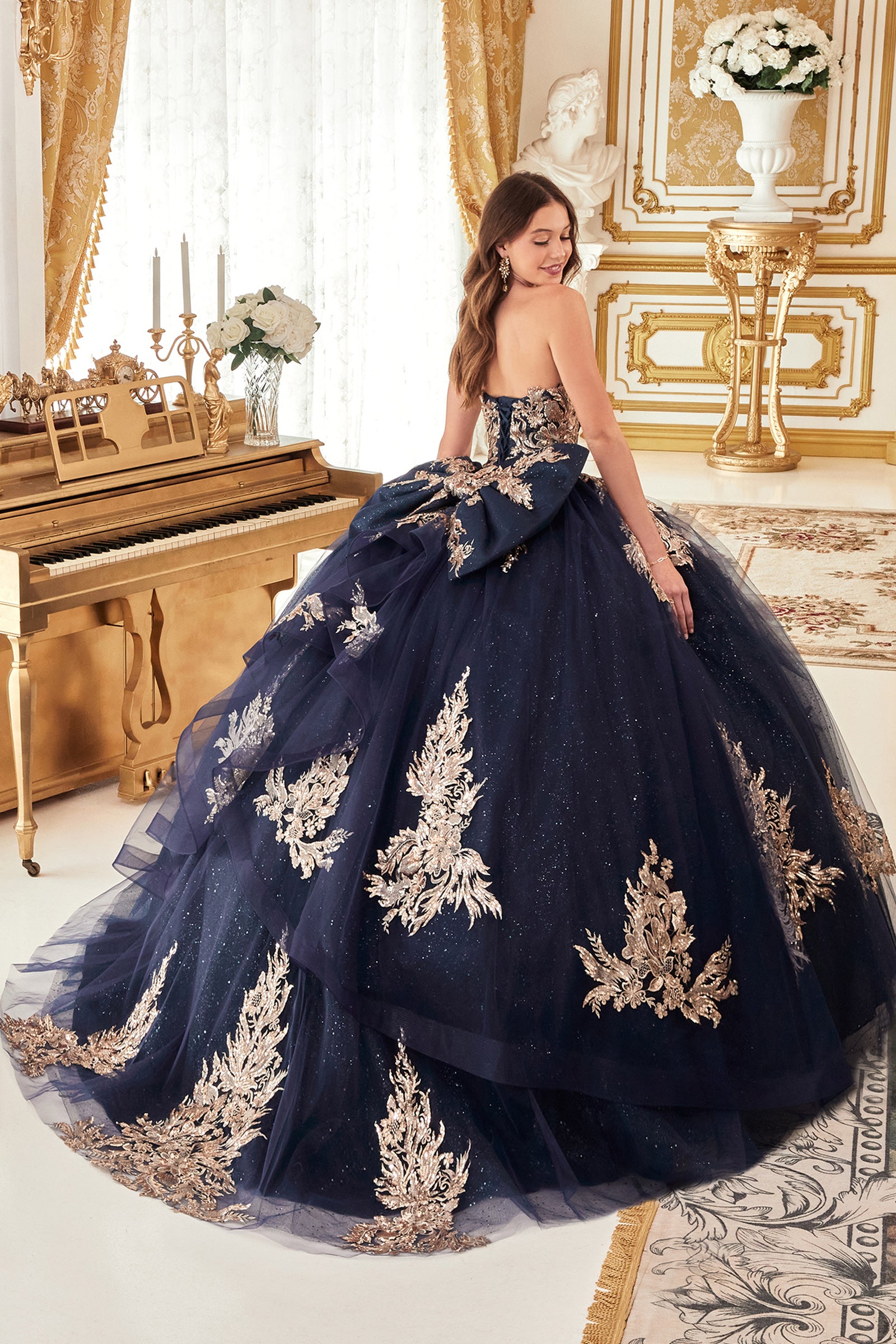 Strapless Layered Ball Gown By Cinderella Divine -15715