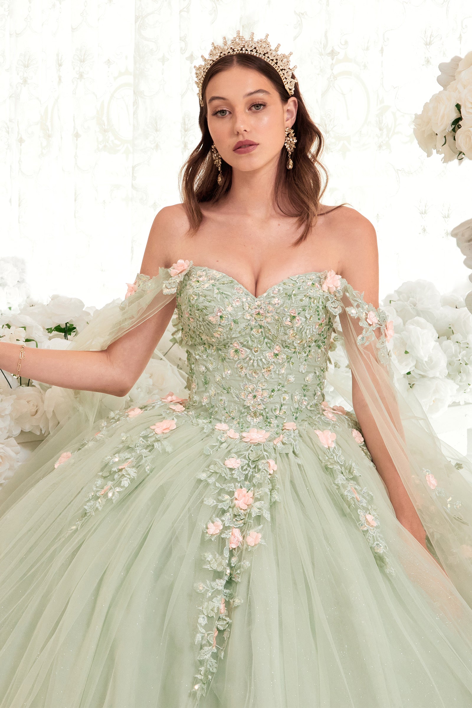Floral Ball Gown By Cinderella Divine -15716