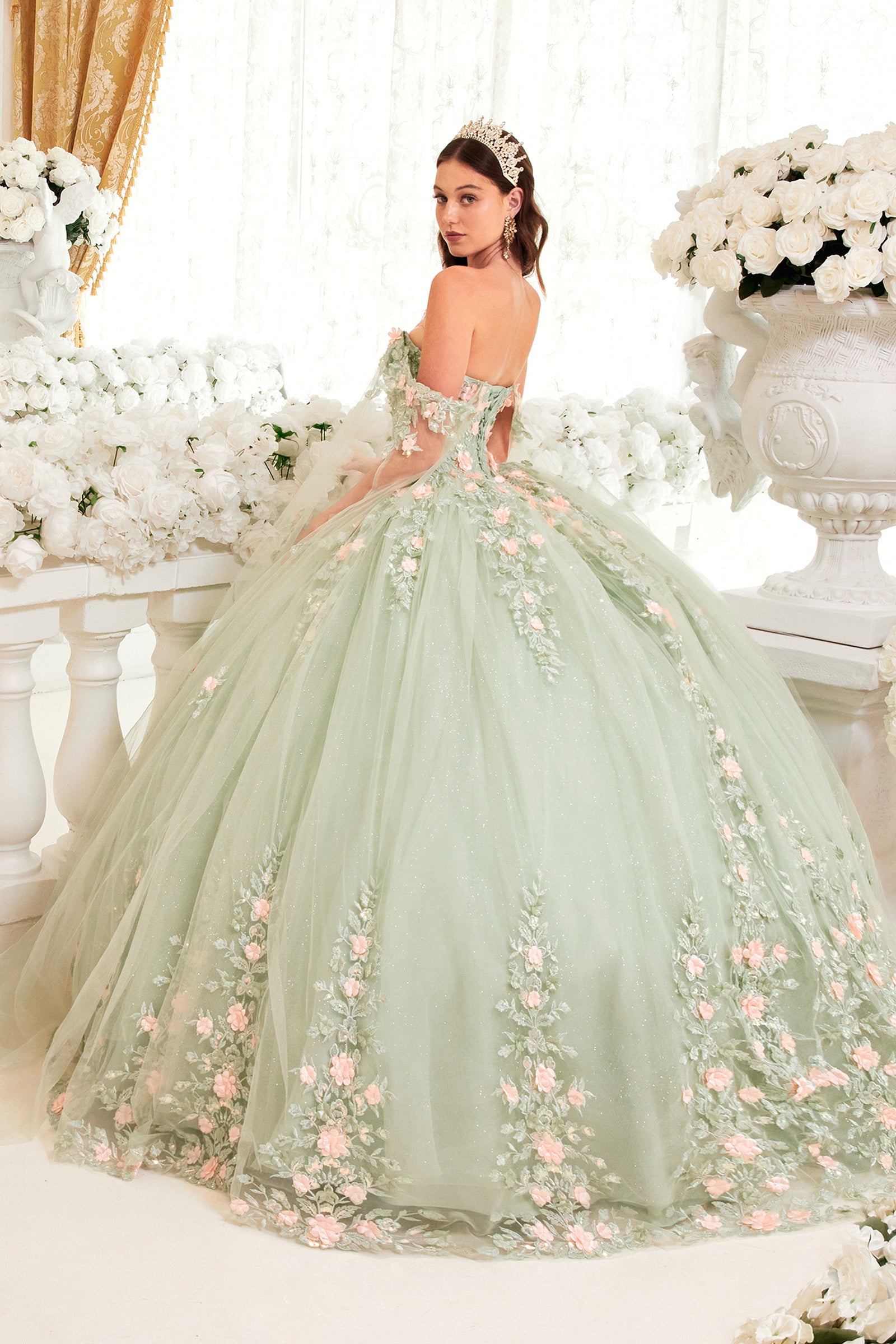 Floral Ball Gown By Cinderella Divine -15716