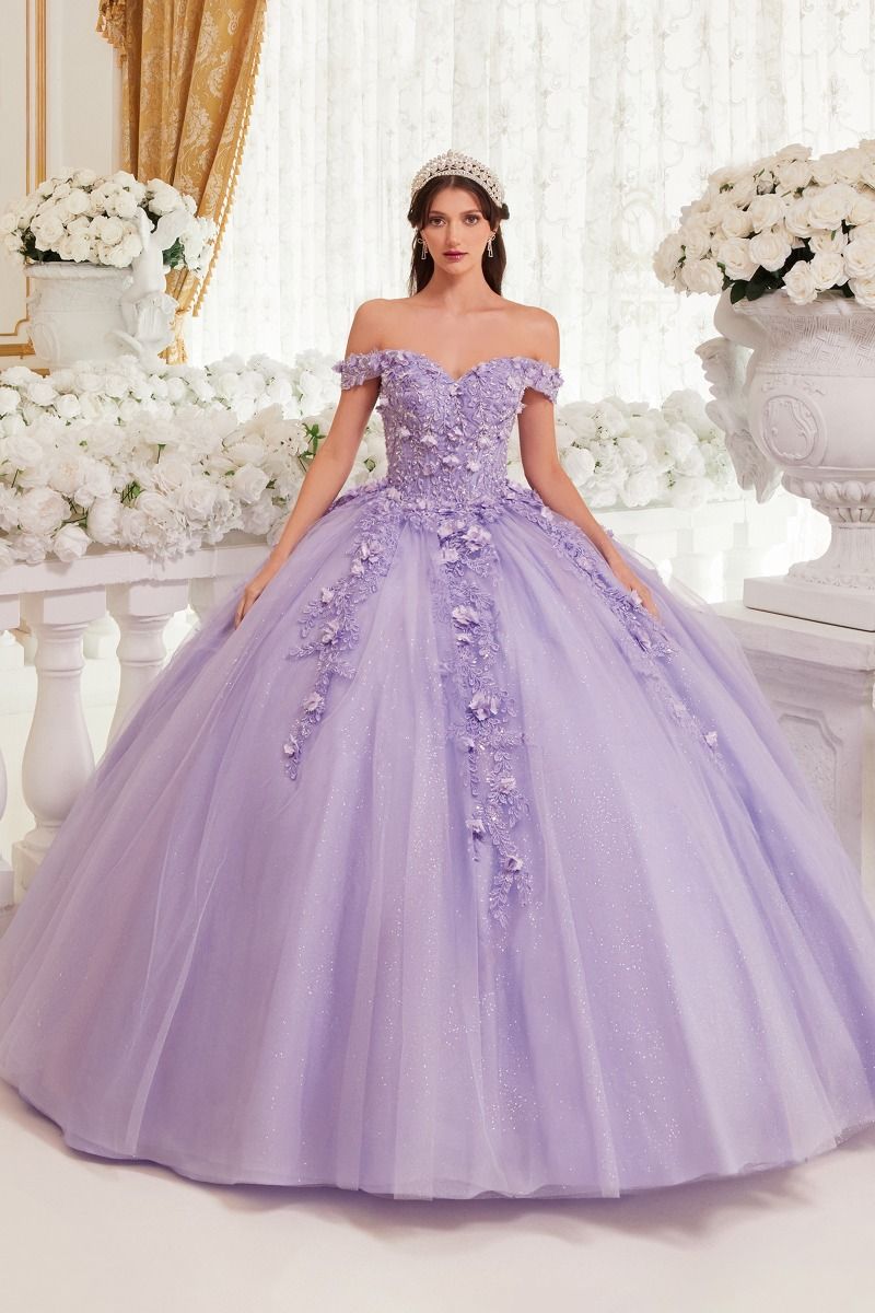 Cinderella Divine –15717 Off Shoulder Quinceanera Ball Gown