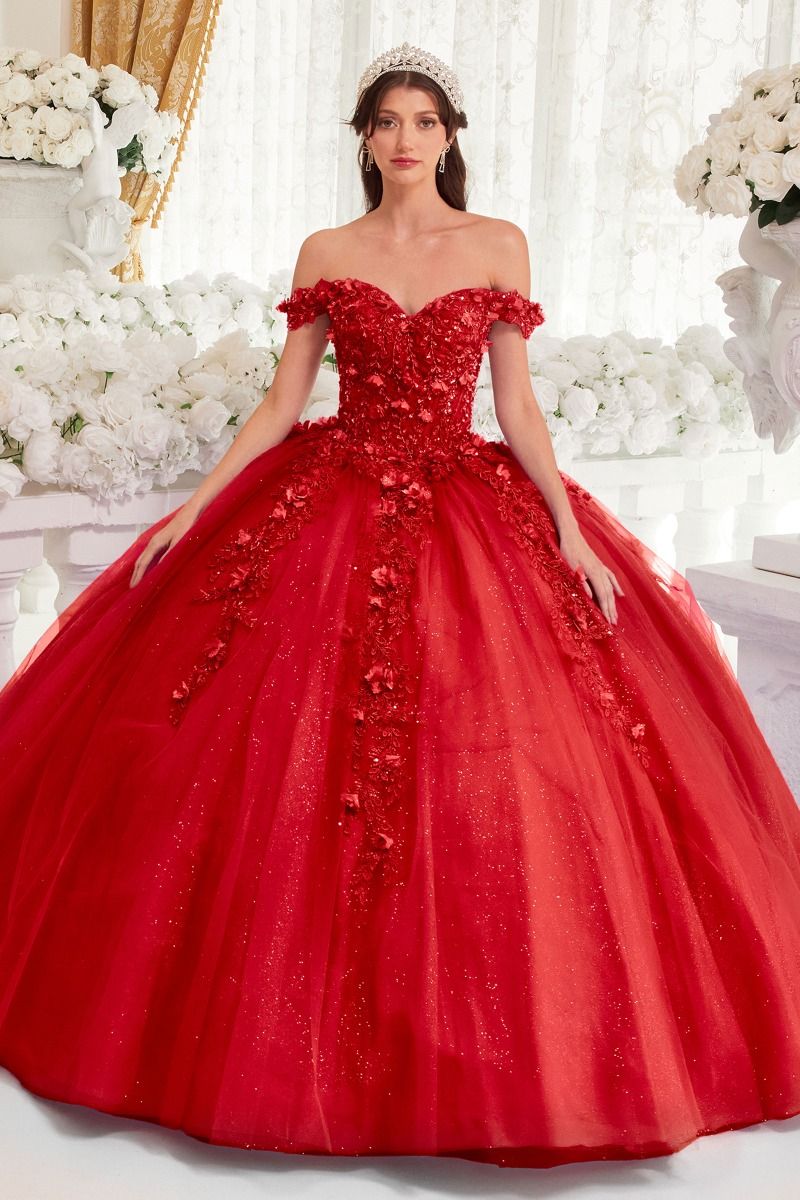 Cinderella Divine –15717 Off Shoulder Quinceanera Ball Gown