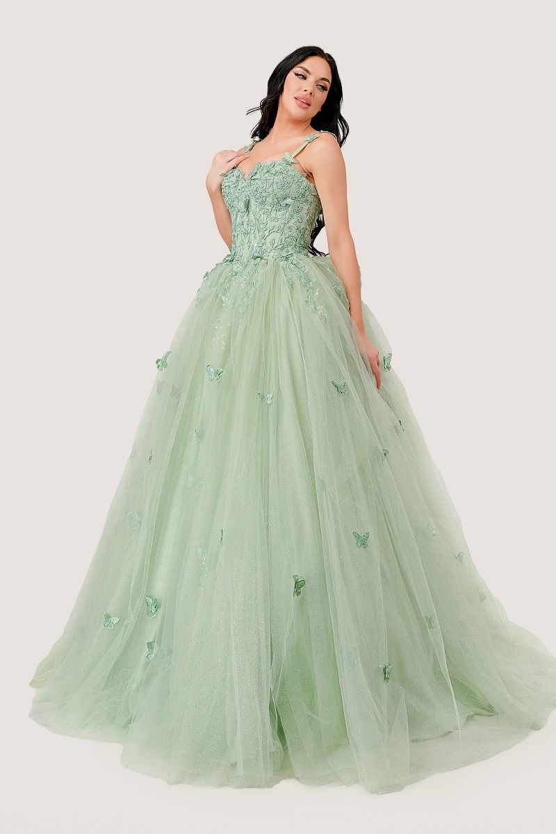 Cinderella Divine –15718 Lace Applique Bodice Quinceanera Ball Gown