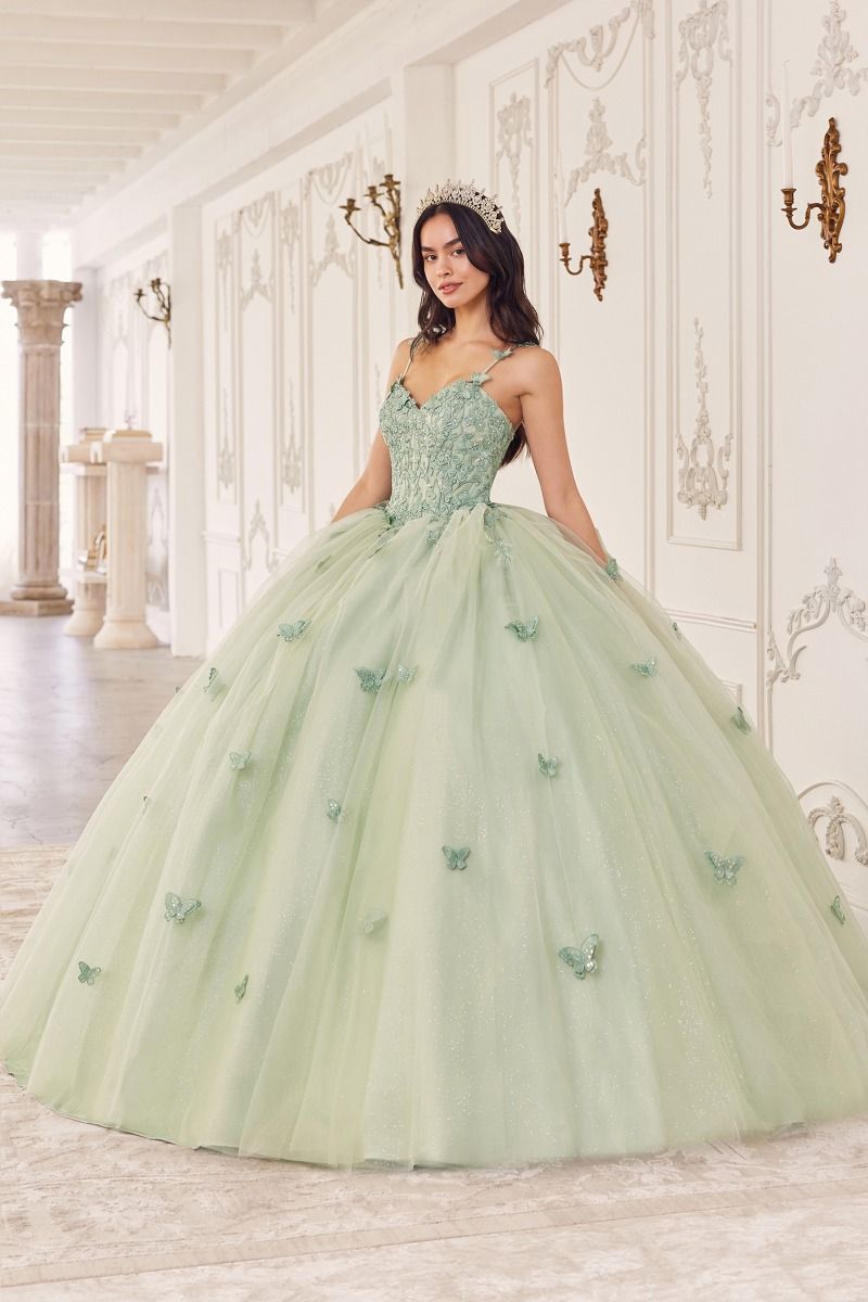 Cinderella Divine –15718 Lace Applique Bodice Quinceanera Ball Gown