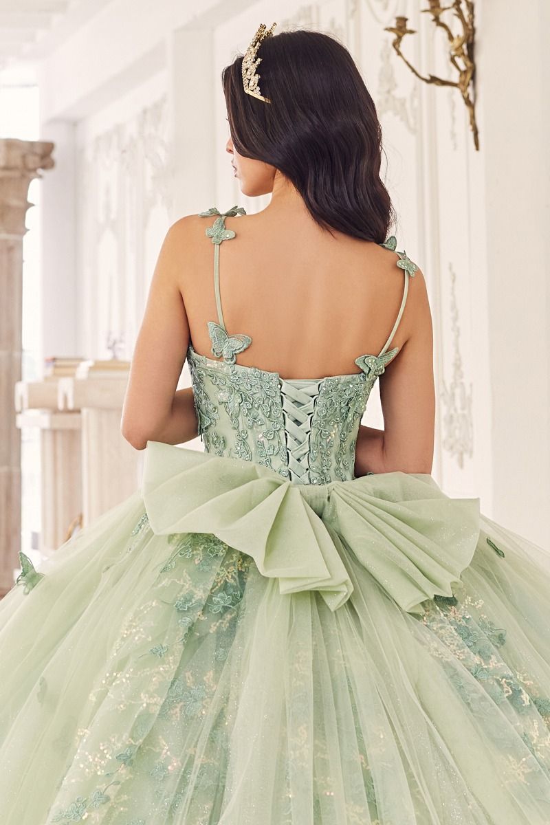 Cinderella Divine –15718 Lace Applique Bodice Quinceanera Ball Gown