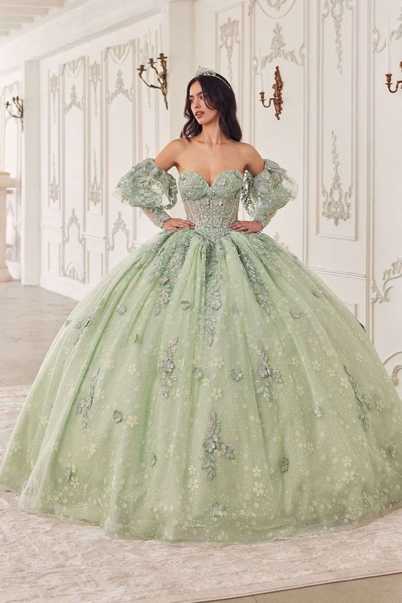 Cinderella Divine -15722 Strapless Lace Quinceanera Ball Gown