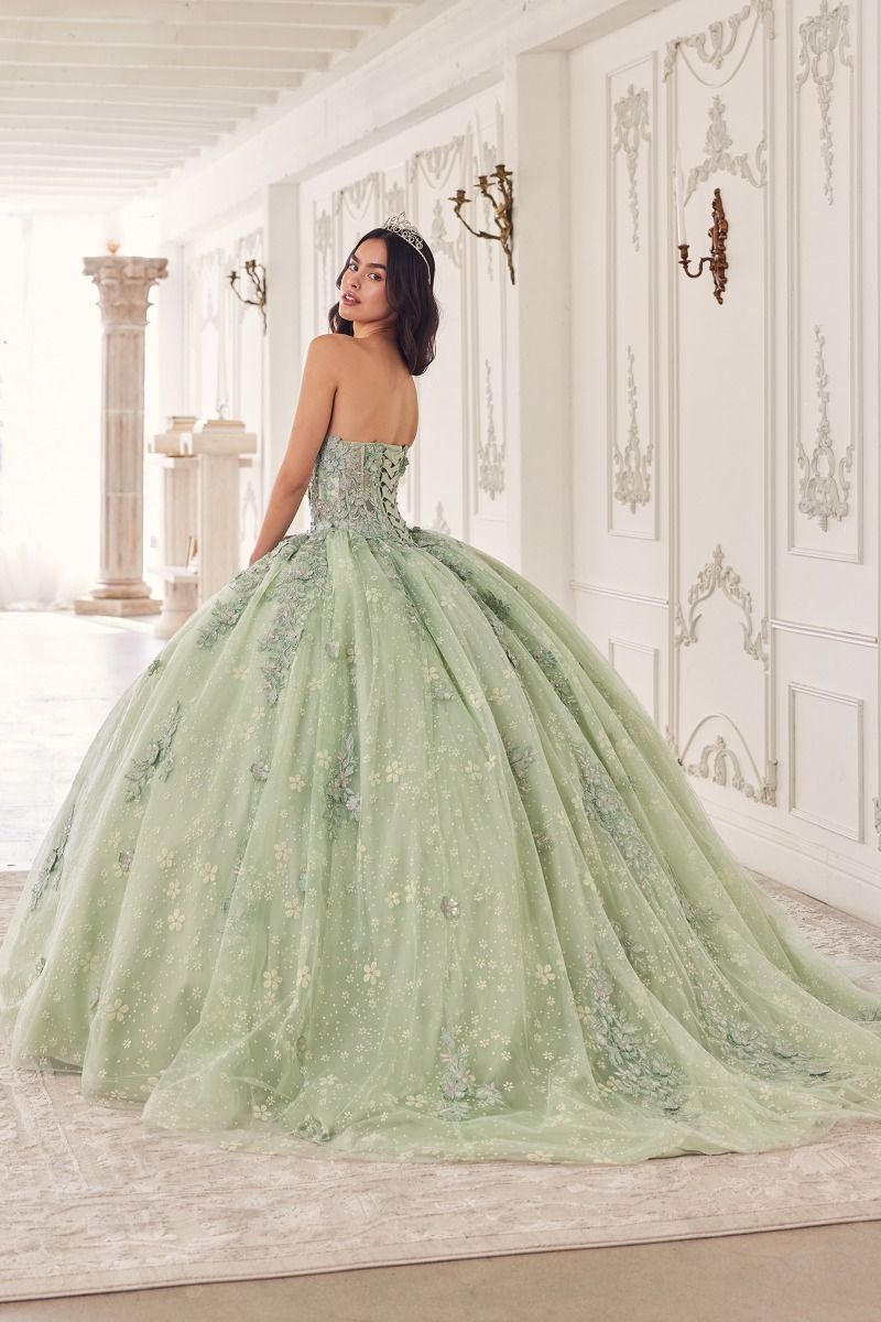 Cinderella Divine -15722 Strapless Lace Quinceanera Ball Gown