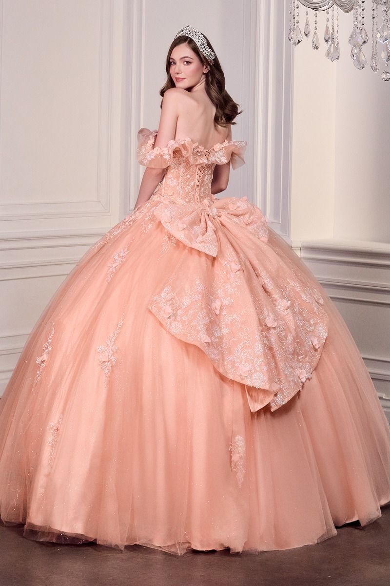 Cinderella Divine -15731 Floral Off Shoulder Ball Gown
