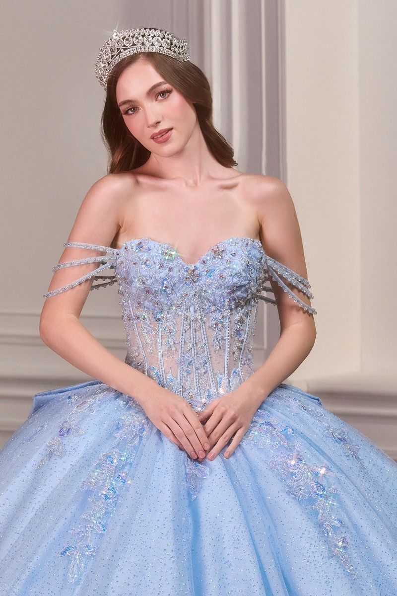 Cinderella Divine -15735 Off Shoulder Corset Ball Gown