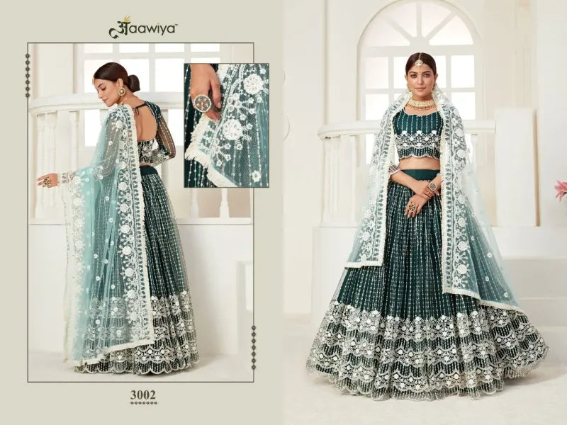 MyFashion -3002 Embroidered Net Semi Stitched Lehenga Choli
