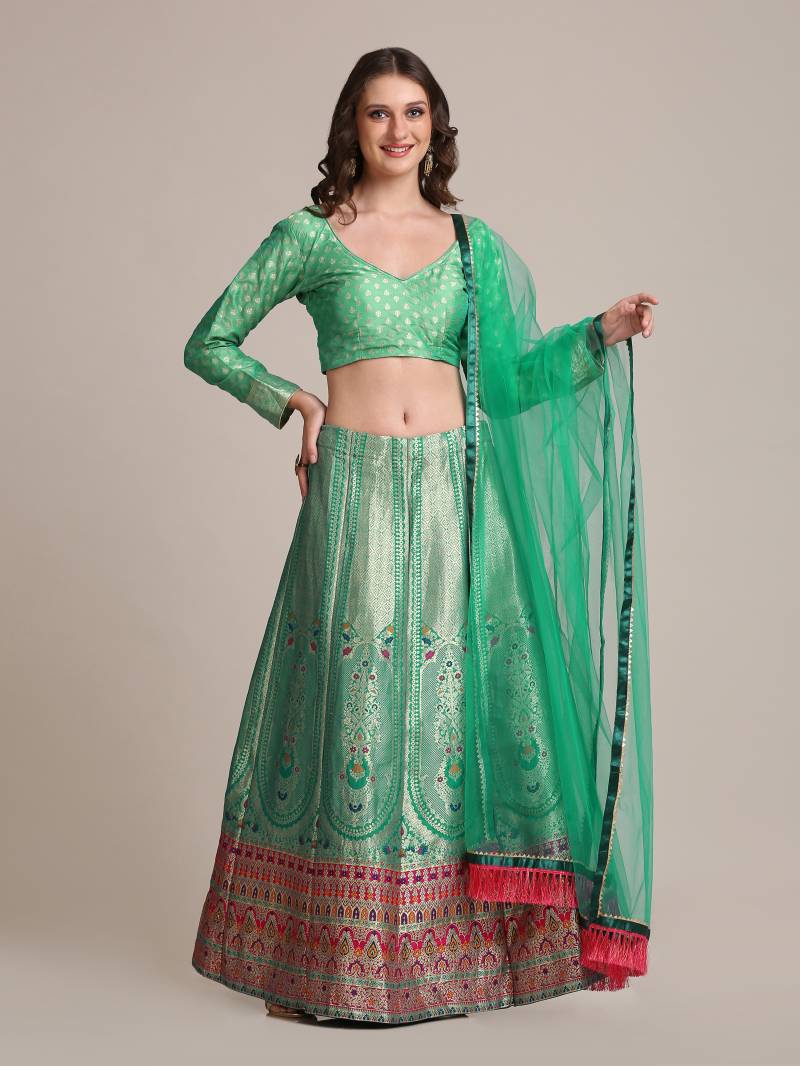 MyFashion -1536 Floral Woven Lehenga Choli Set with Dupatta