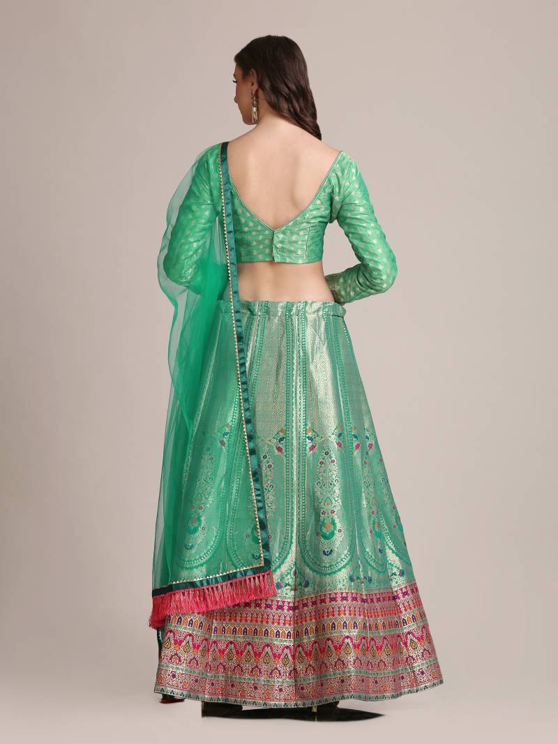 MyFashion -1536 Floral Woven Lehenga Choli Set with Dupatta