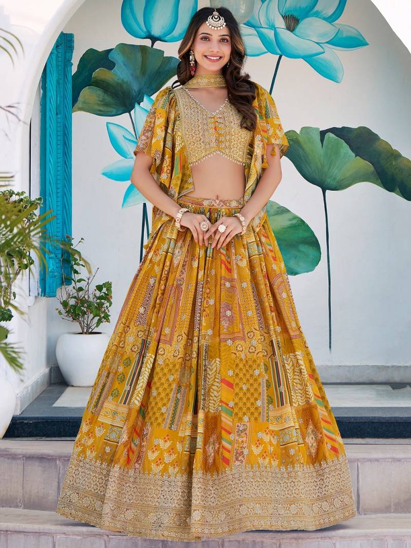 MyFashion -7050 Designer Chinon Embroidered Lehenga Choli