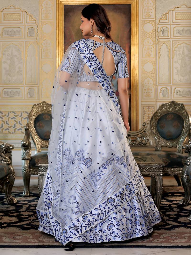 MyFashion -17079 Designer Satin Embroidered Lehenga Choli Collection