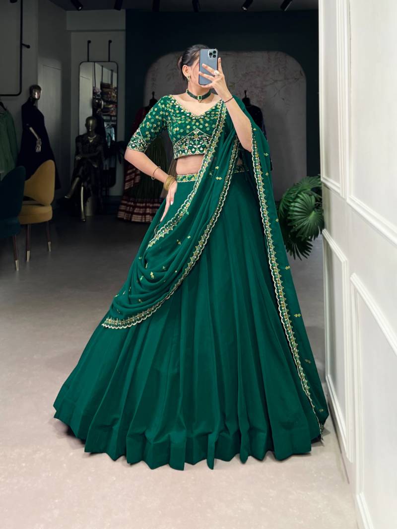MyFashion -1447 Georgette Thread Embroidery Worked Designer Lehenga