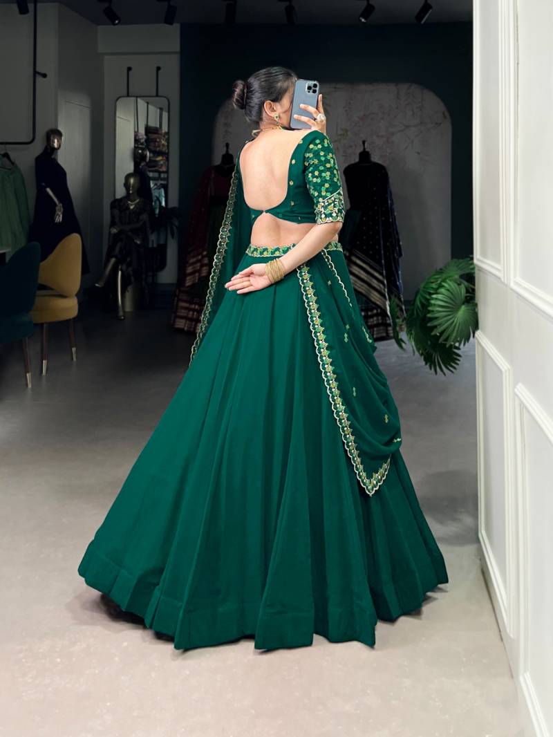 MyFashion -1447 Georgette Thread Embroidery Worked Designer Lehenga