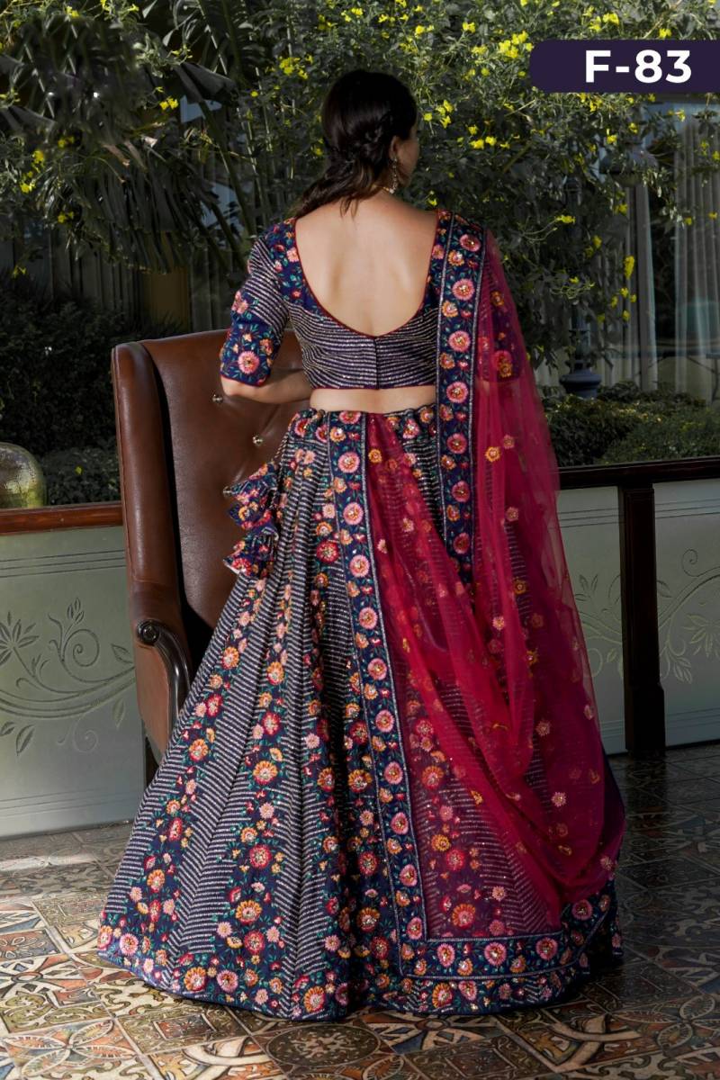 MyFashion -F83 Lino Silk Embroidered Designer Lehenga Choli