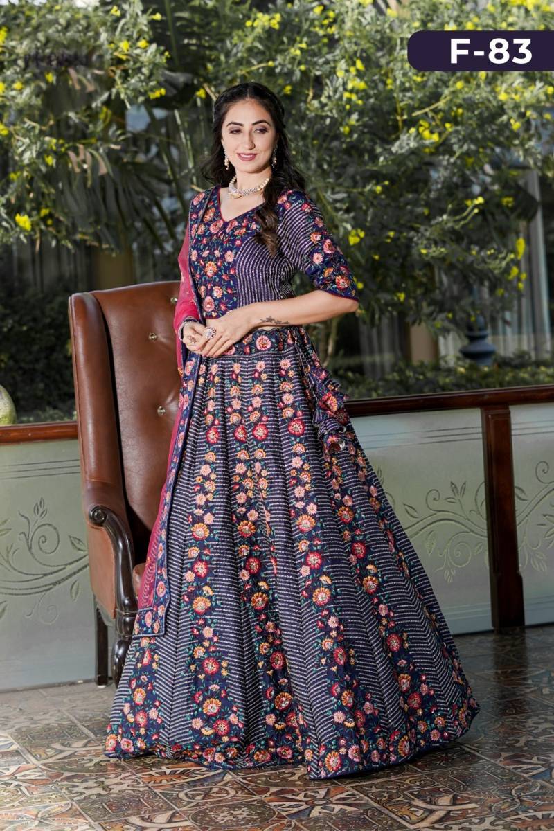 MyFashion -F83 Lino Silk Embroidered Designer Lehenga Choli