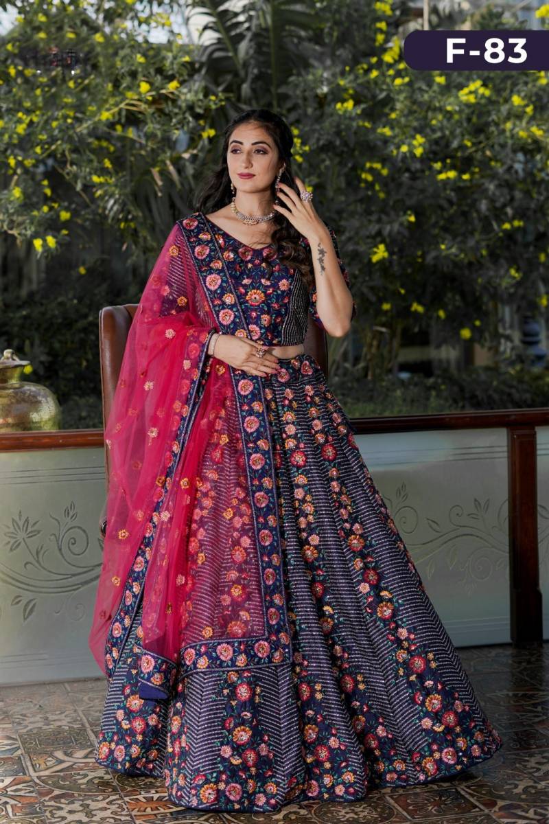 MyFashion -F83 Lino Silk Embroidered Designer Lehenga Choli