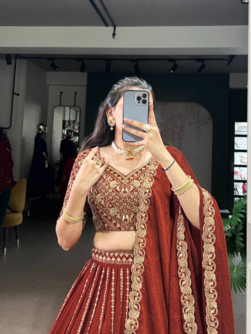 MyFashion -1438 Rangoli Crush Embroidery Worked Designer Lehenga Choli