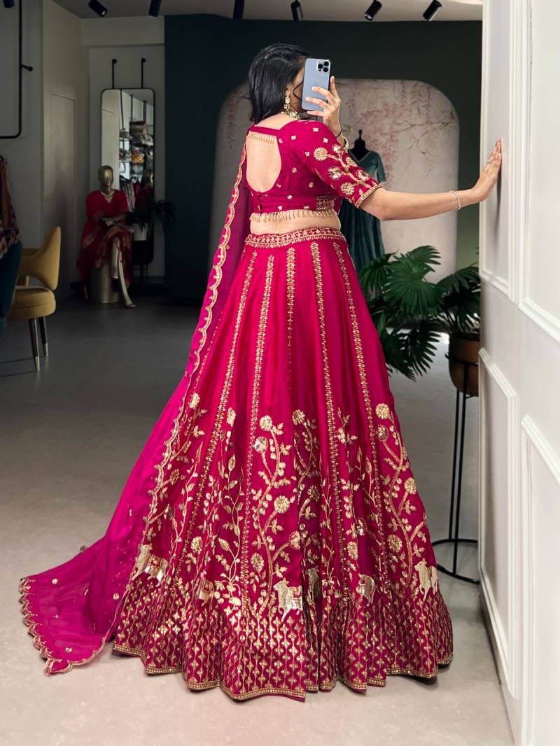 MyFashion -1459 Natural Silk Thread Embroidery Worked Designer Lehenga Choli