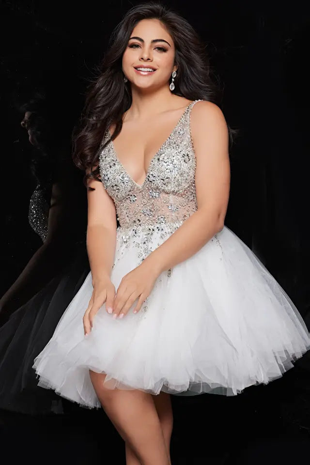 Jovani -1774 Sleeveless Embellished Bodice Cocktail Dress