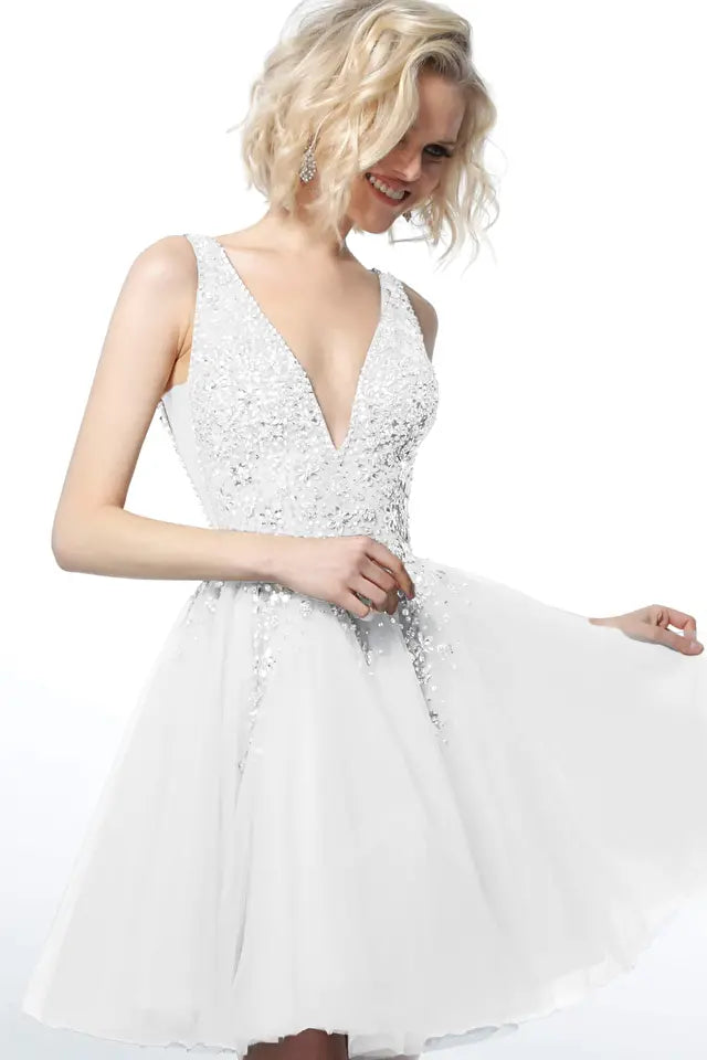 Jovani -1774 Sleeveless Embellished Bodice Cocktail Dress