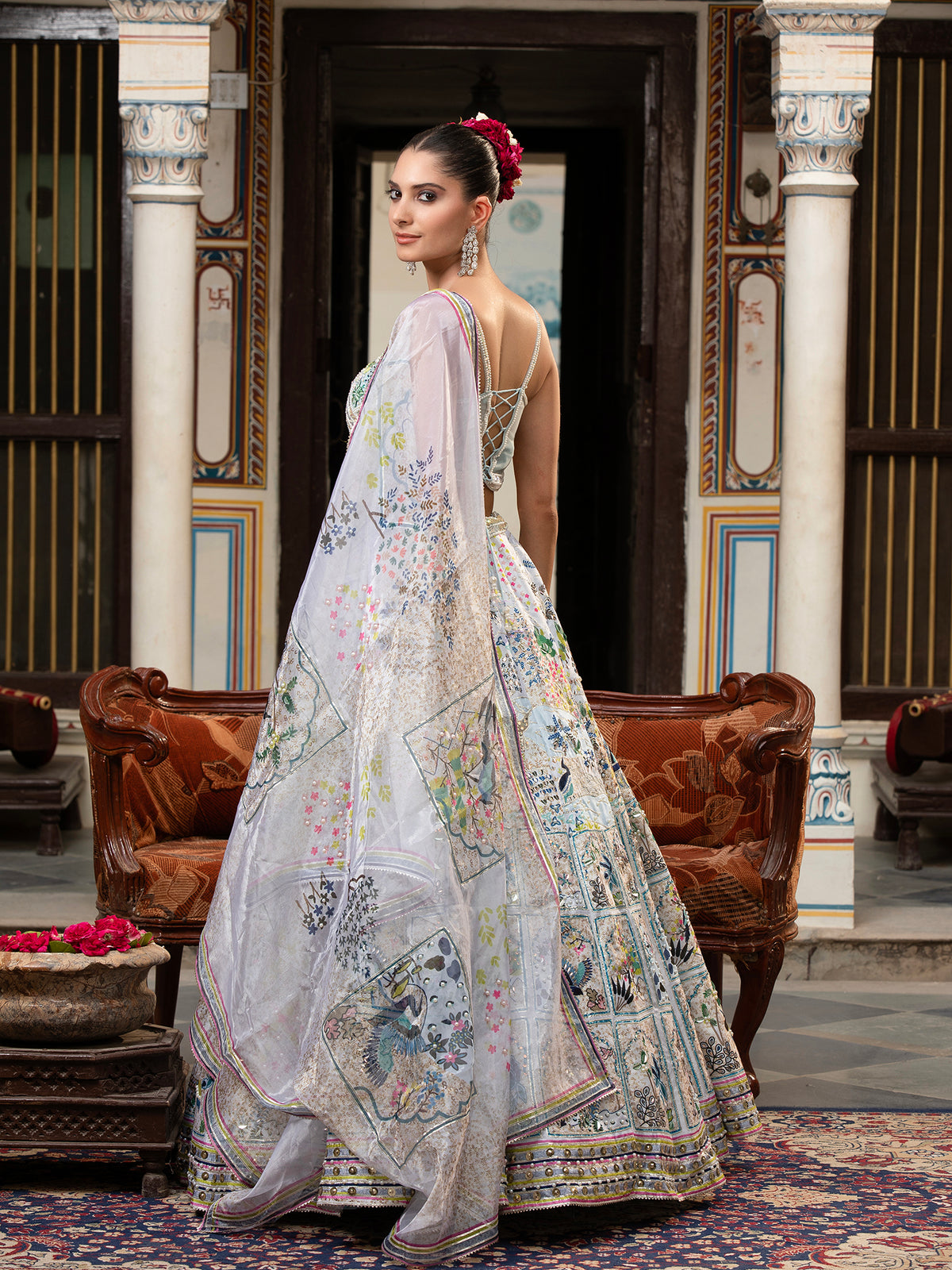 MyFashion -KLS-1491 Off-White Silk Lehenga With Applique