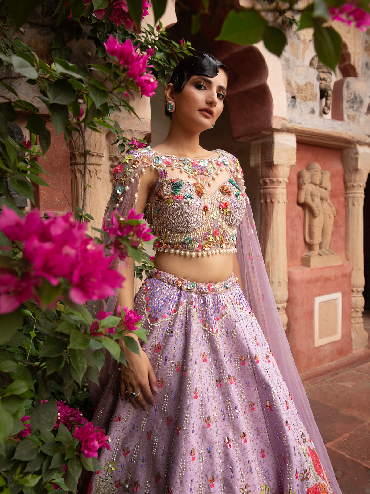 MyFashion -KLS-1499 Light Lavender Silk Lehenga With Applique