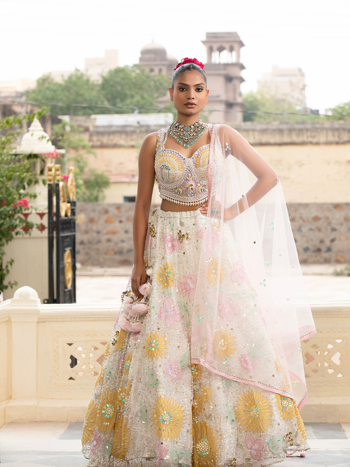 MyFashion -KLS-1495 Off-White Net Lehenga With Sequins