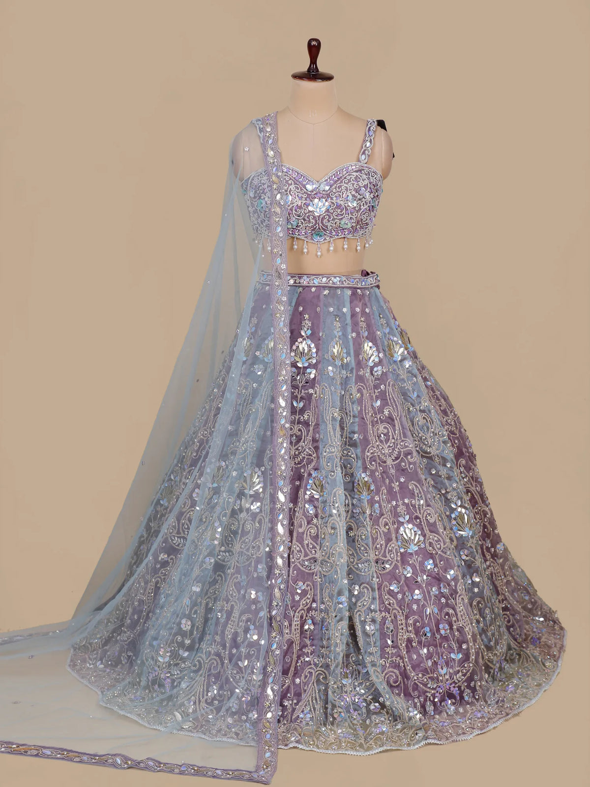 MyFashion KLS-2657 Rangrez Jashn Pearl Moti Tissue Lehenga