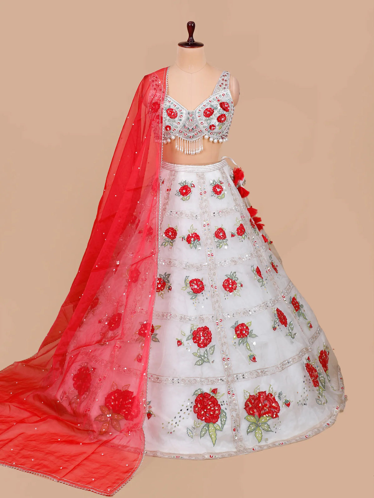 MyFashion KLS-2673 Sheen-e-Ivory Grace Multi Thread Leaf Aplique Lehenga