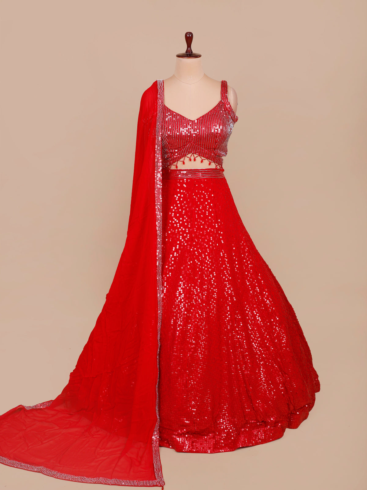 MyFashion KLS-2473 Red Noor-E-Ruby Chinon Lehenga