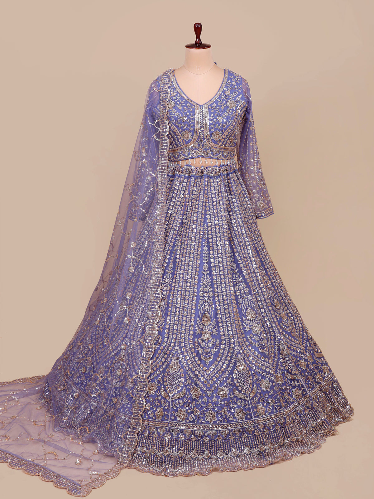 MyFashion KLS-2487 Royal Orchid Glow Net Lehenga with Beads