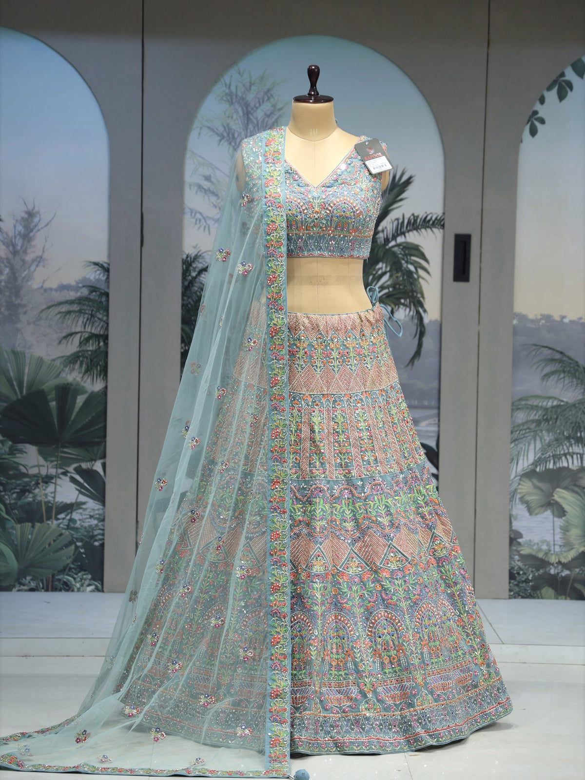 MyFashion KLS-2036 Multi lehenga with Multi-Thread, Sequence & Mirror