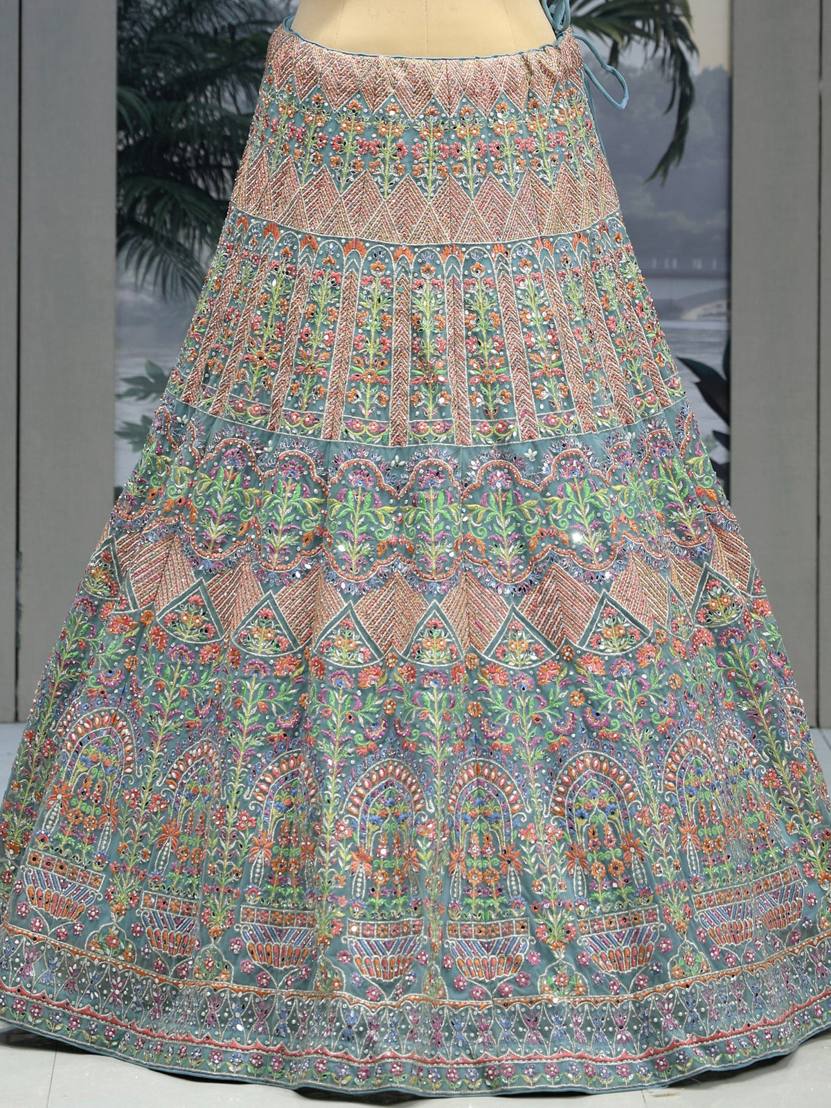 MyFashion KLS-2036 Multi lehenga with Multi-Thread, Sequence & Mirror