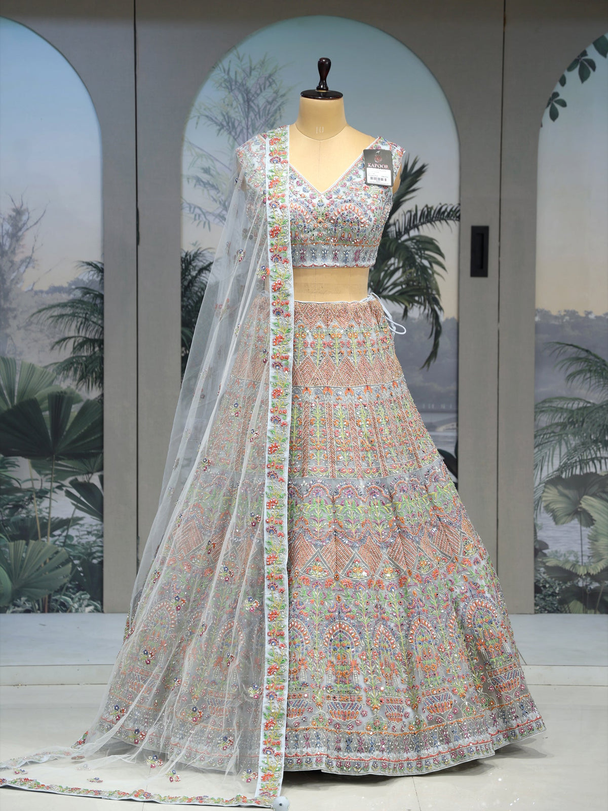 MyFashion KLS-2038 Multi Lehenga with Sequence, Thread & Mirror