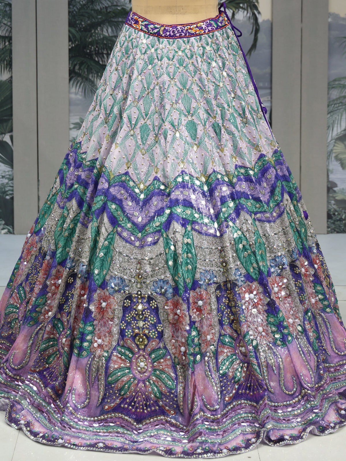 MyFashion KLS-2039 Multi Lehenga with Handcrafted Mirror & Sequence