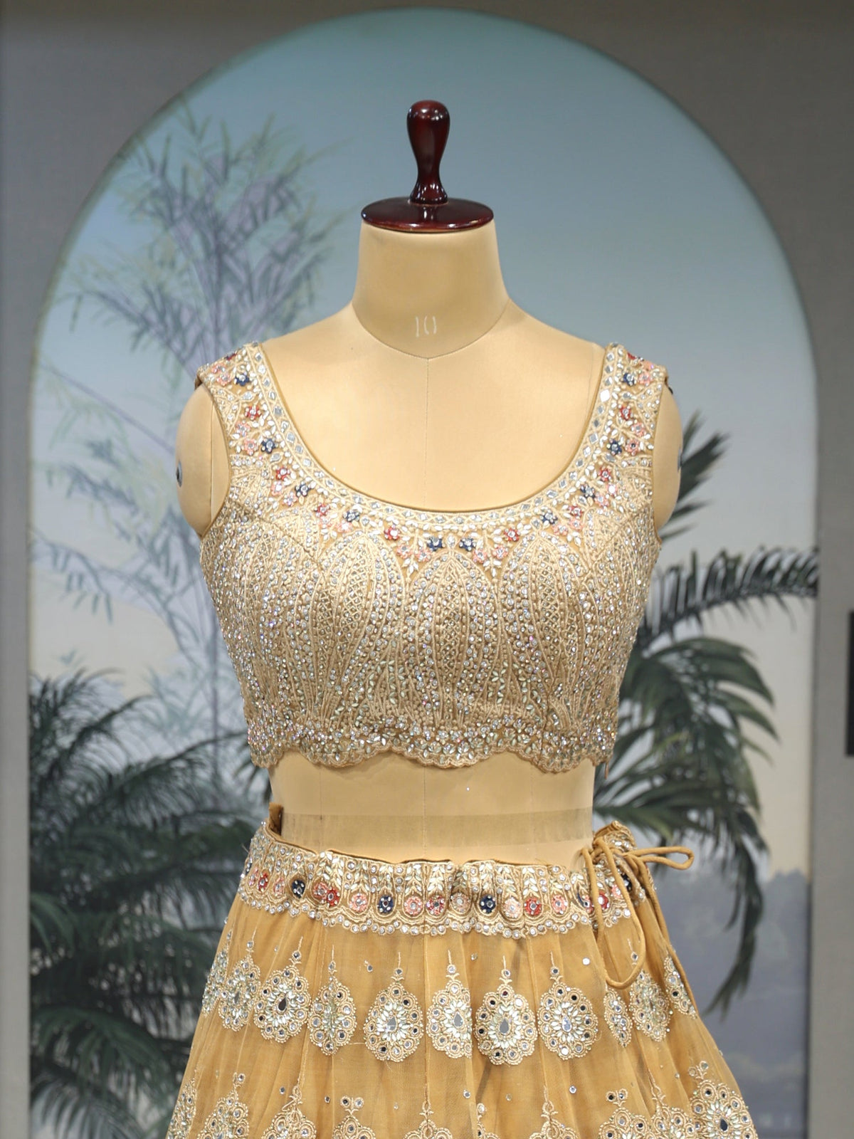 MyFashion KLS-2042 Mustard Lehenga Crafted with Mirror & Sequin