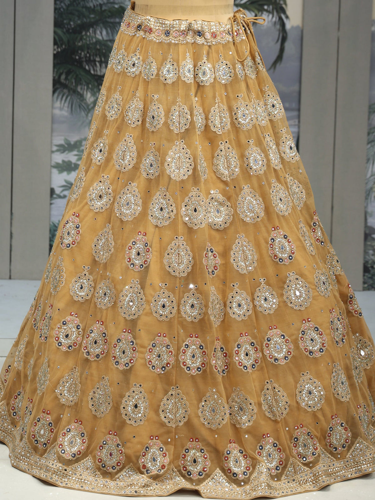 MyFashion KLS-2042 Mustard Lehenga Crafted with Mirror & Sequin
