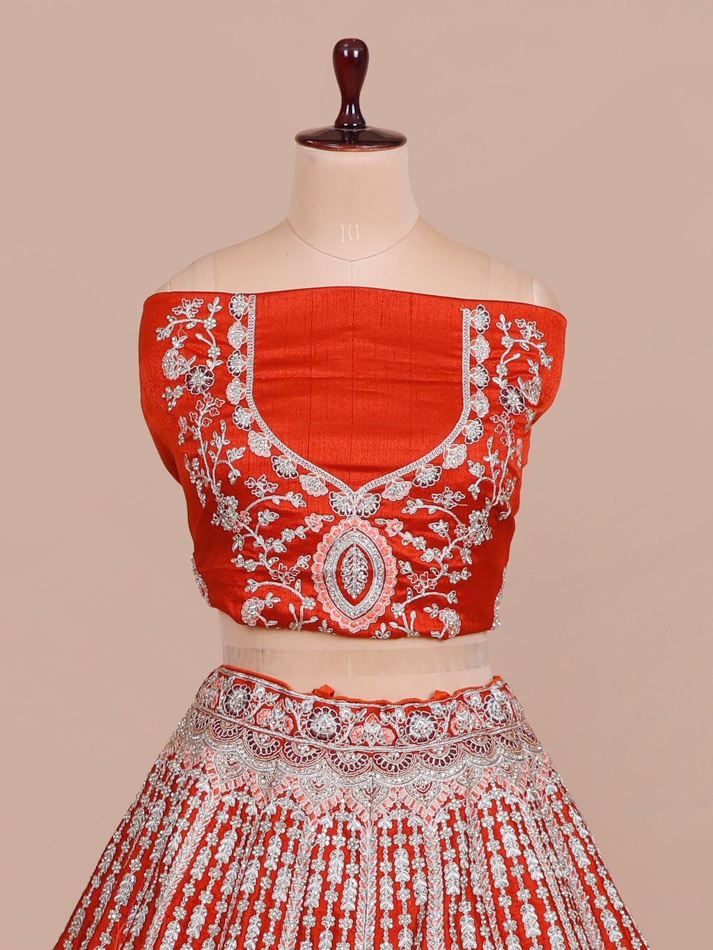 MyFashion KLS-2060 Marigold Silk Lehenga With Fine Stitch & Crystal