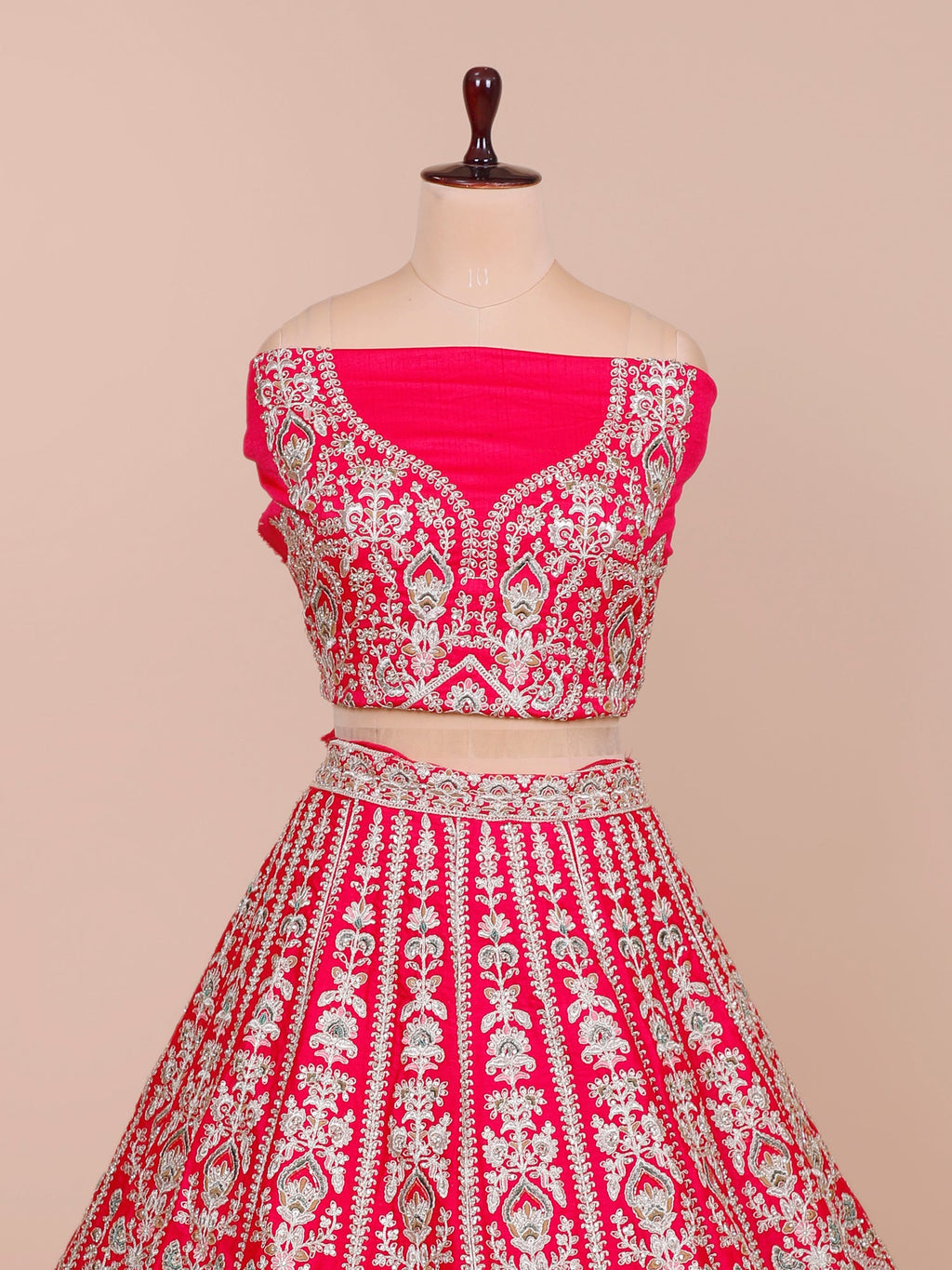 MyFashion KLS-2063 Regal Red Silk Jarkan Embellished Lehenga