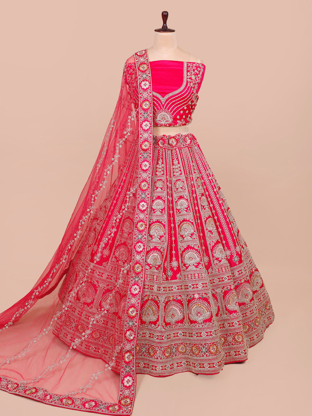 MyFashion KLS-2065 Royal Rose Silk Lehenga With Fine Crystal