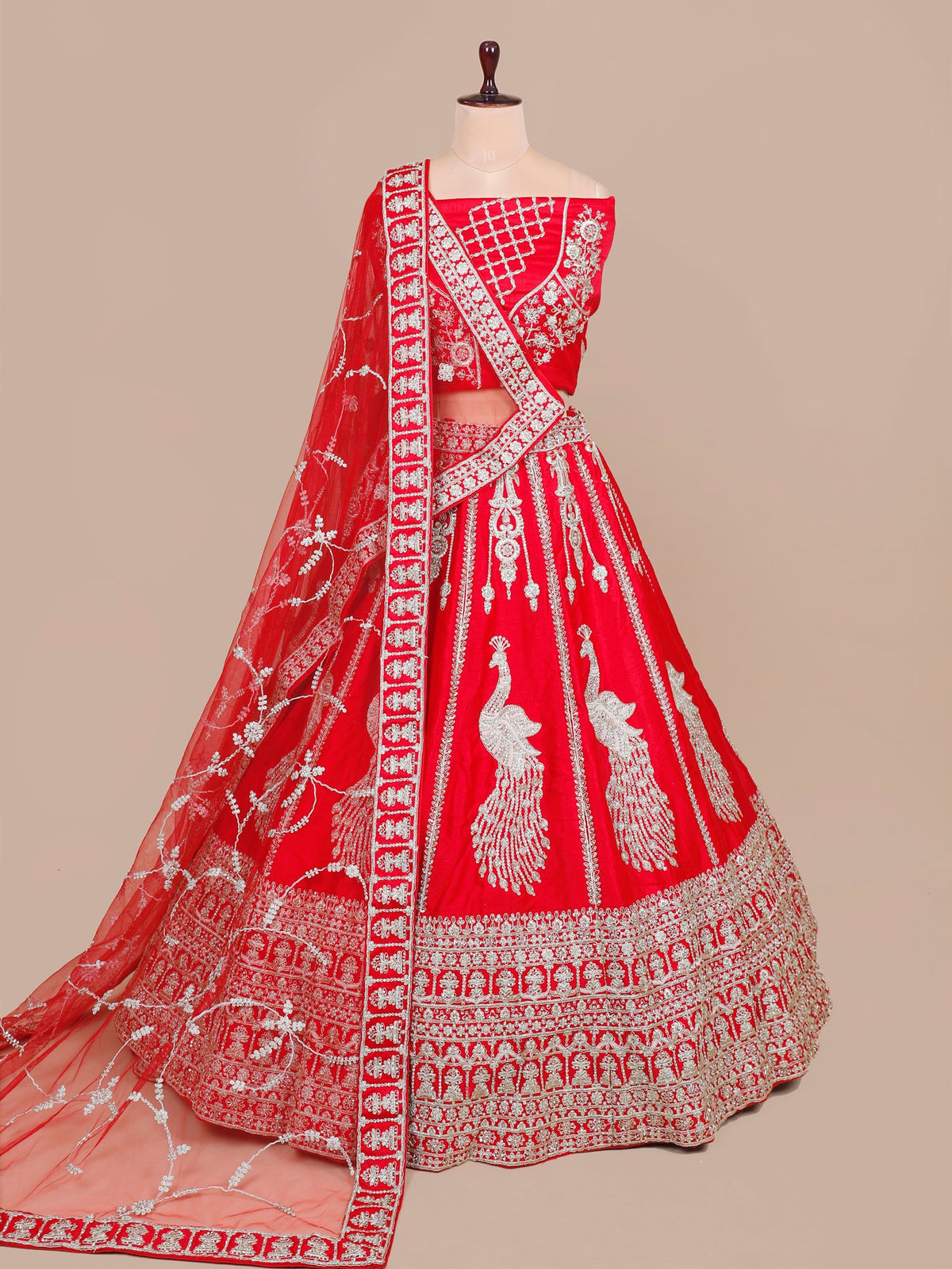 MyFashion KLS-2067 Crimson Aura Jarkan Embroidered Silk Lehenga