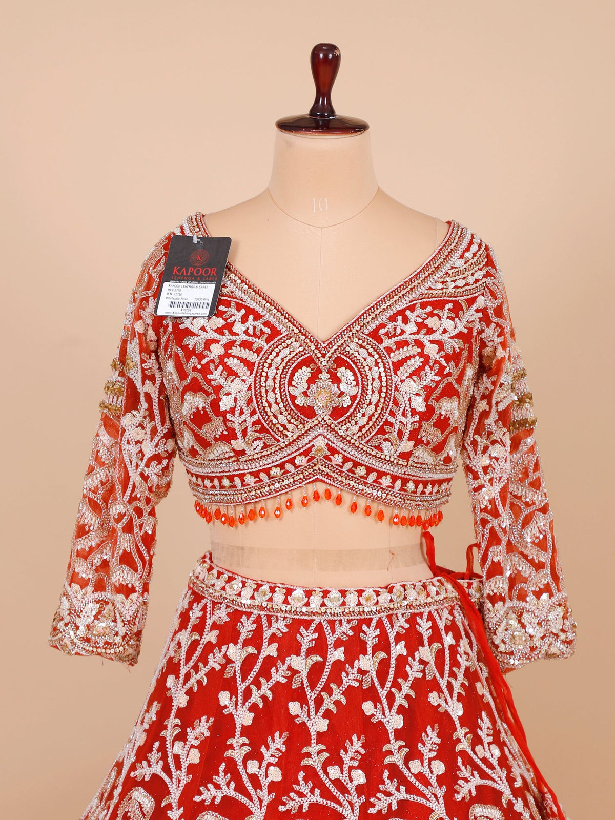 MyFashion KLS-2073 Rust Orange Designer Net Lehenga