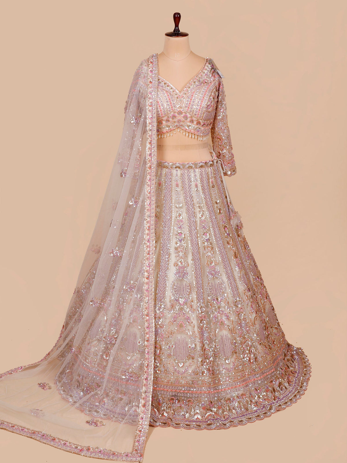 MyFashion KLS-2079 Orchid Blossom Net Lehenga With Diamond Jarkan