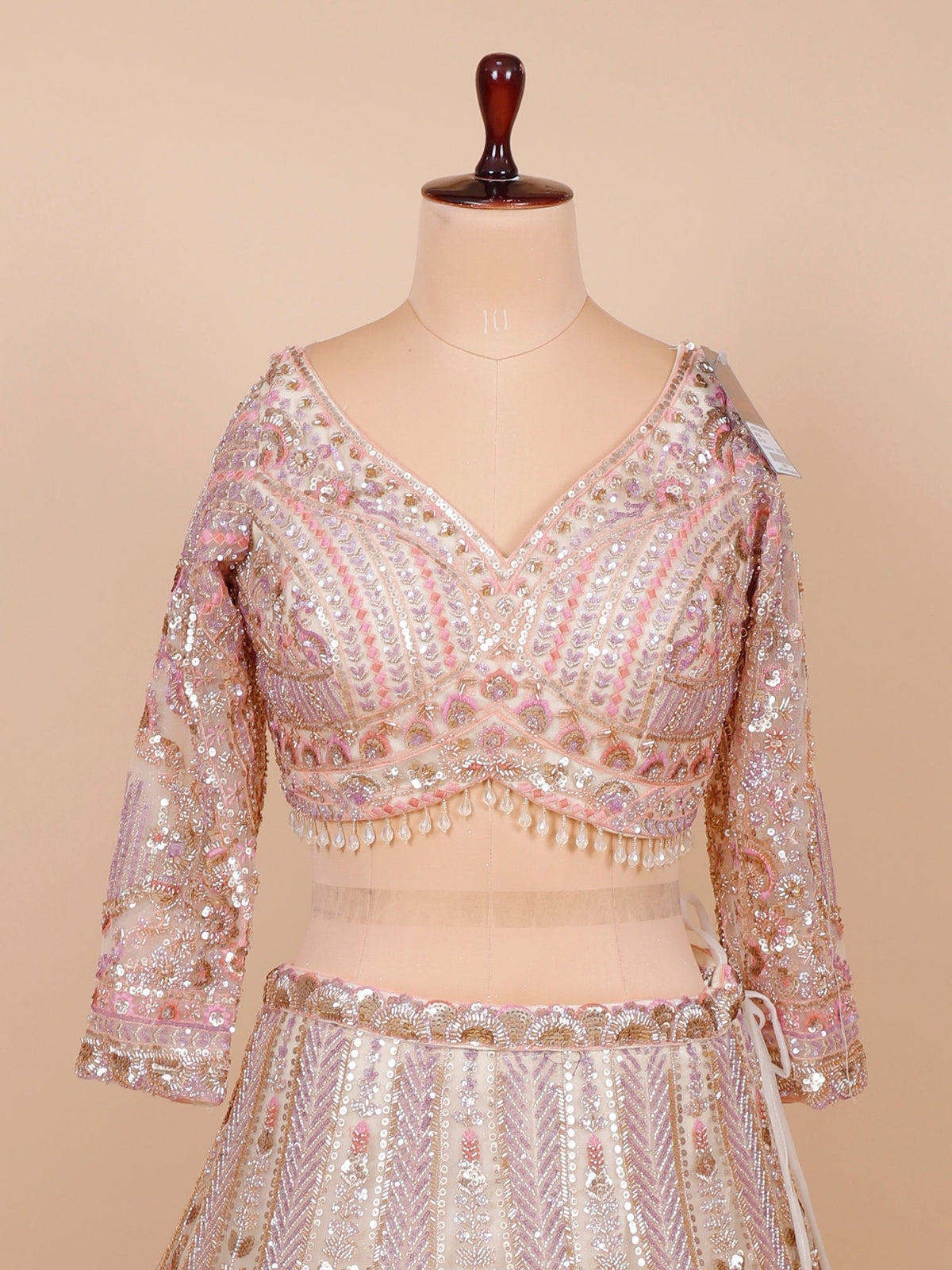 MyFashion KLS-2079 Orchid Blossom Net Lehenga With Diamond Jarkan